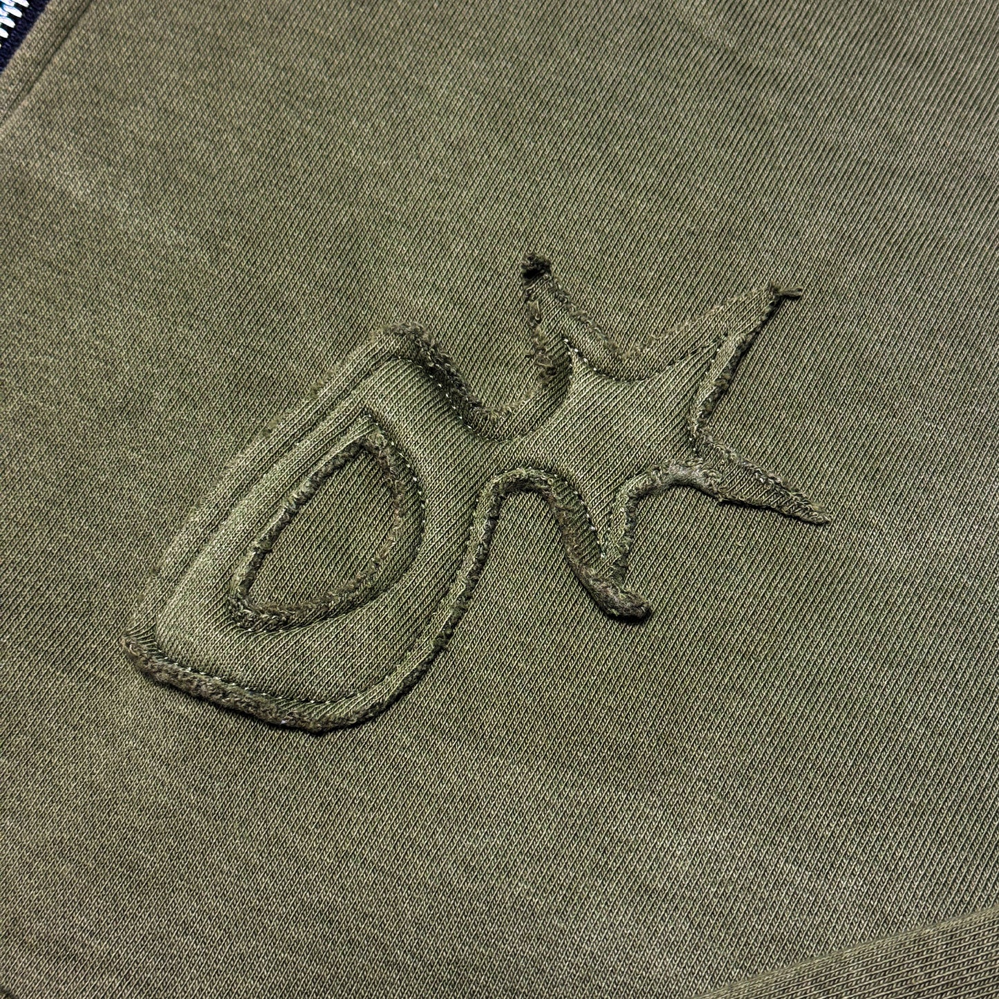 Olive patch logo zip-up