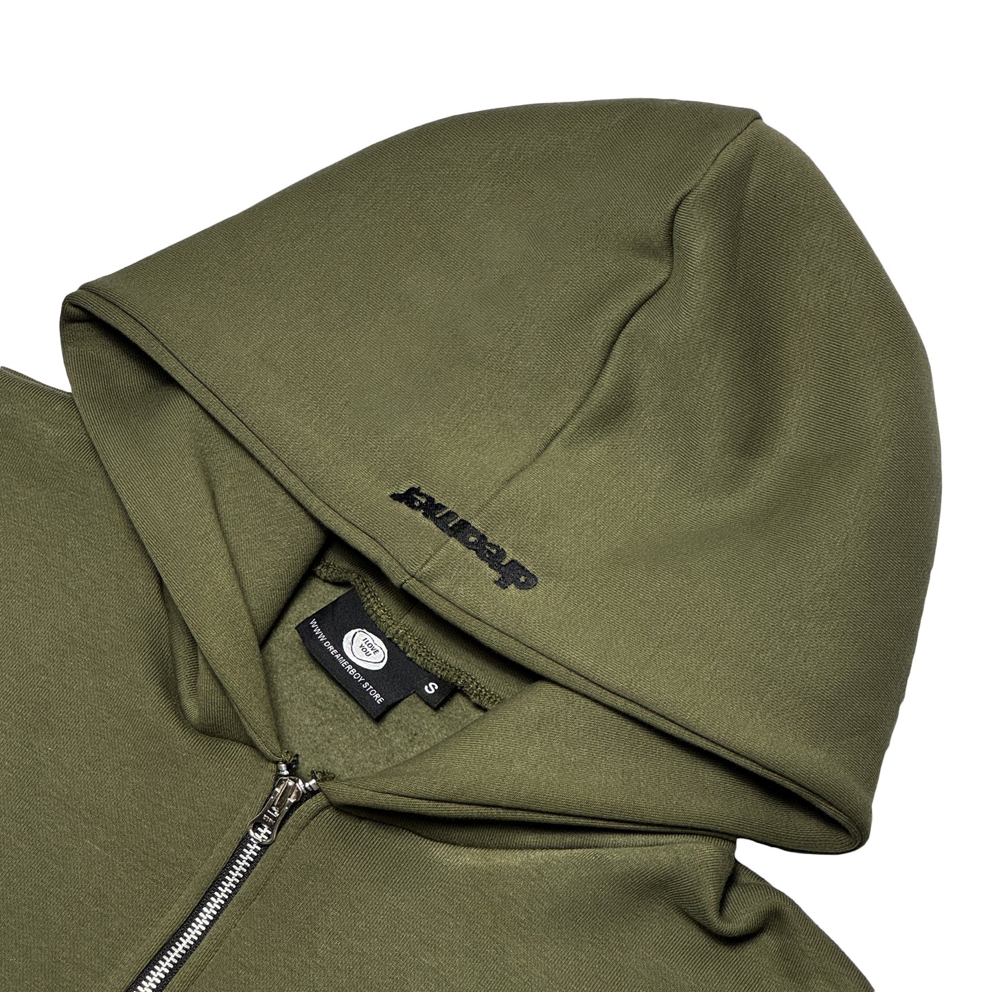 Olive patch logo zip-up