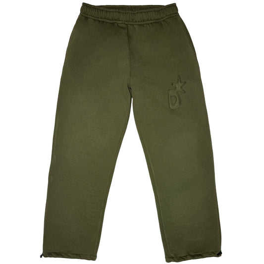Olive patch logo joggers